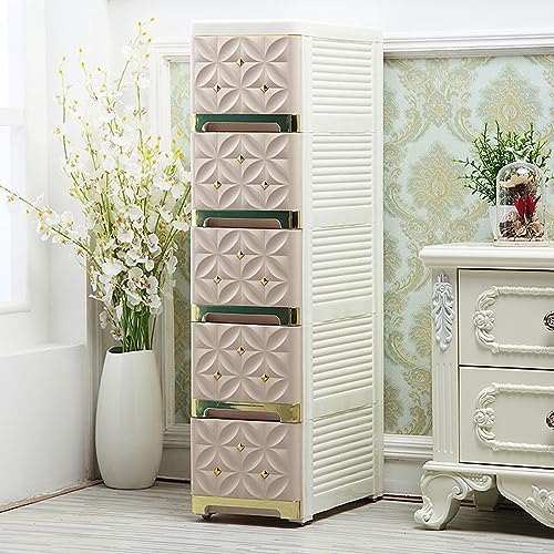 Narrow Bathroom Removable Medicine Cabinet Tall Corner Cabinet with Storage Drawers and Casters, Side Cabinet Crevice Shelf for Kitchen, Living Room, Laundry Room, Bedroom