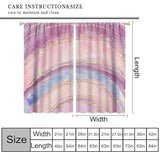 Abstract Marble Curtains,Modern Art Golden Blue Marble Blue Sea Vintage Window Treatment Curtains for Living Room,Marble Kitchen Curtains 27.5x63in,2 Panel Set