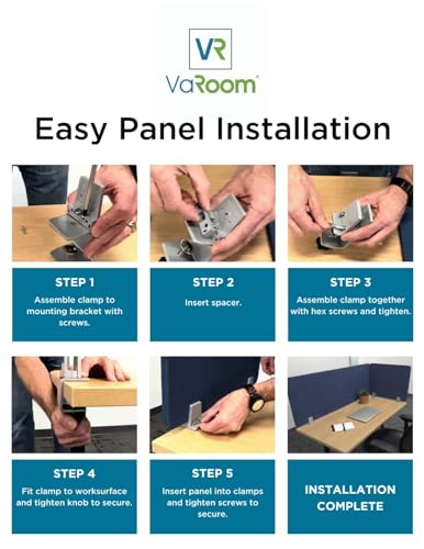 VaRoom – Desk Divider; Sound Proof Dividers – Privacy Shields for Student Desks and Desk Privacy Panels. Cubicle Wall, Desk Divider for Students and Office Divider (Light Grey, 48 W x 18??H)