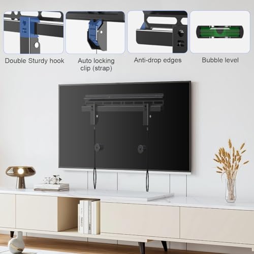 Suptek Studless TV Wall Mount for Most 23-60 Inch TVs up to 99 lbs, Low Profile No Drill TV Mount, Drywall TV Bracket with Max VESA 400x400mm, No Stud, No Drill, Easy Install, MF8